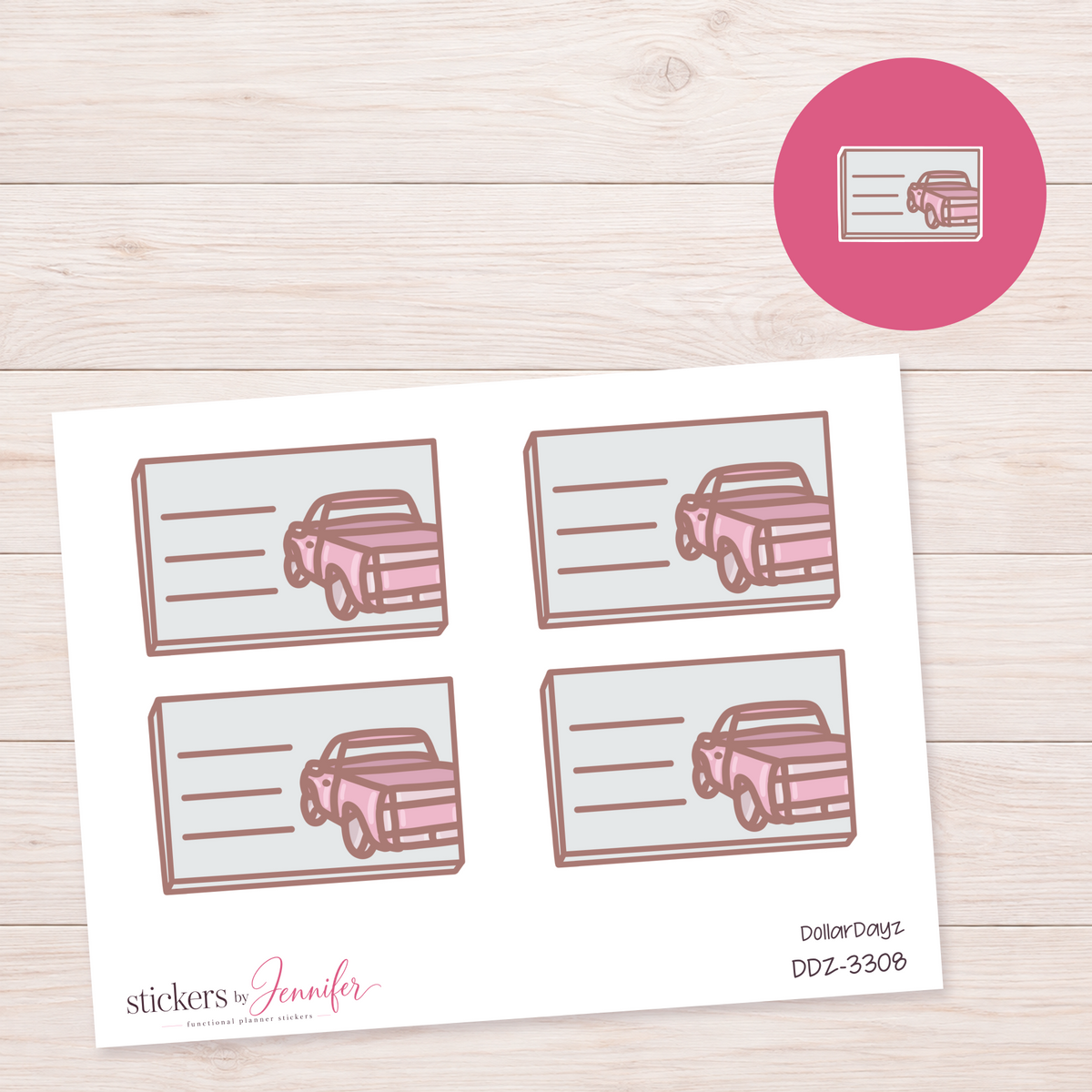 Road Trip Car Lined Box Planner Stickers | DDZ-3308