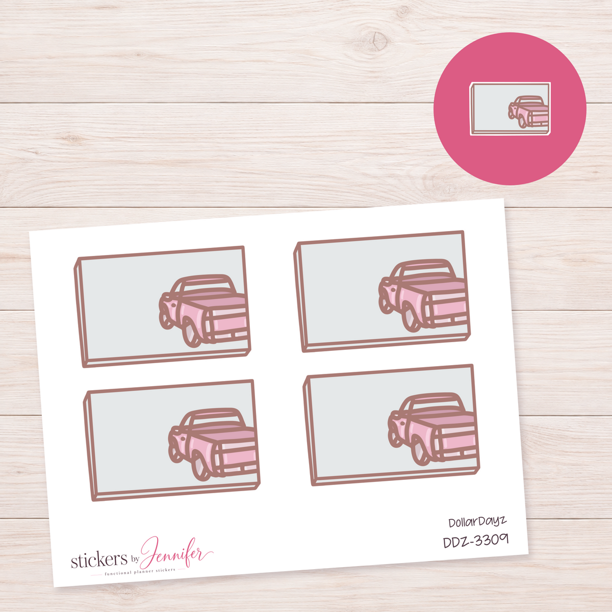 Road Trip Car Note Box Planner Stickers | DDZ-3309