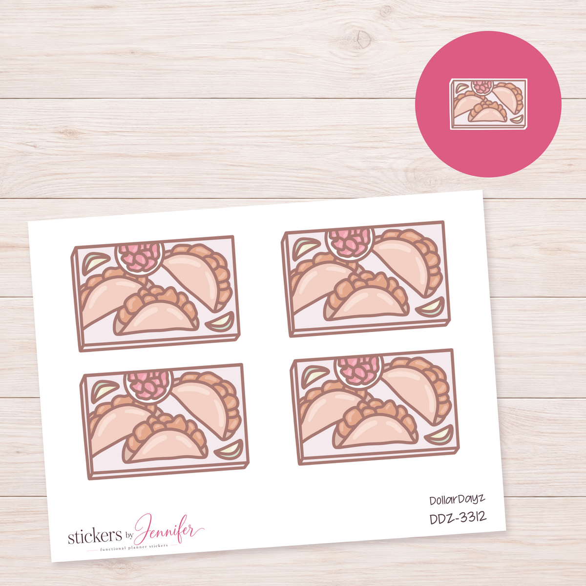 Taco Night Flatlay Box Planner Stickers | DDZ-3312