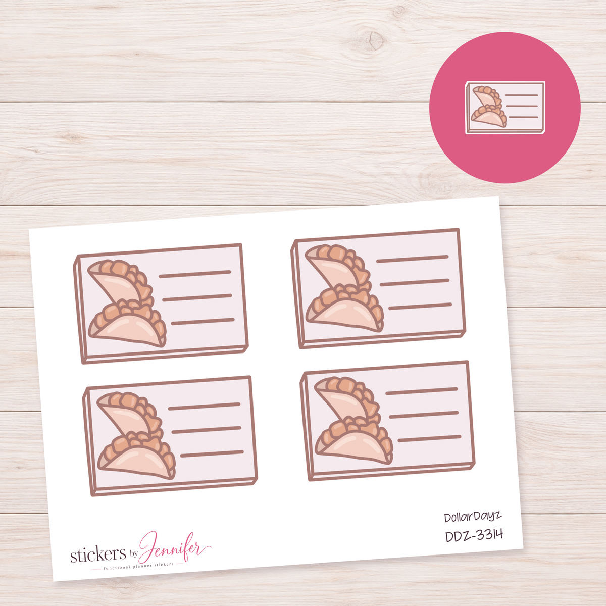Taco Lined Box Planner Stickers | DDZ-3314