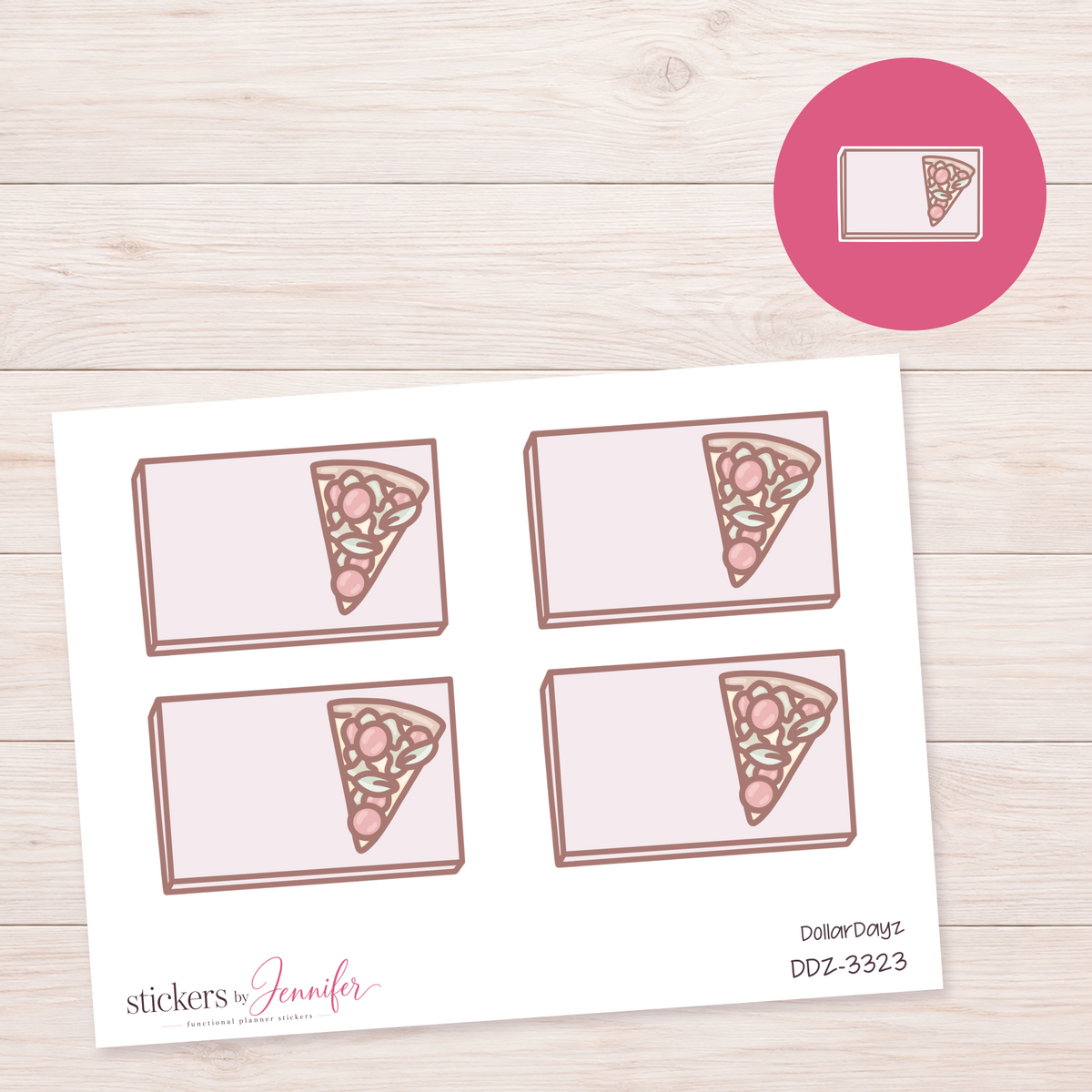 Pizza Slice Note Box Planner Stickers | DDZ-3323