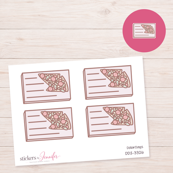 Two Pizza Slices Lined Box Planner Stickers | DDZ-3326
