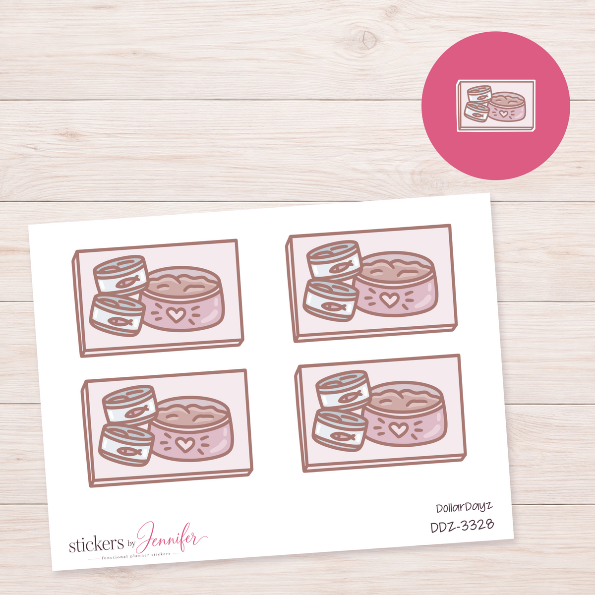 Cat Food Flatlay Box Planner Stickers | DDZ-3328