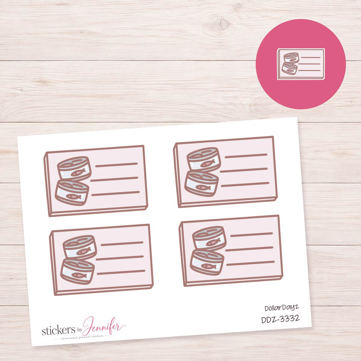 Pet Food Cans Lined Box Planner Stickers | DDZ-3332
