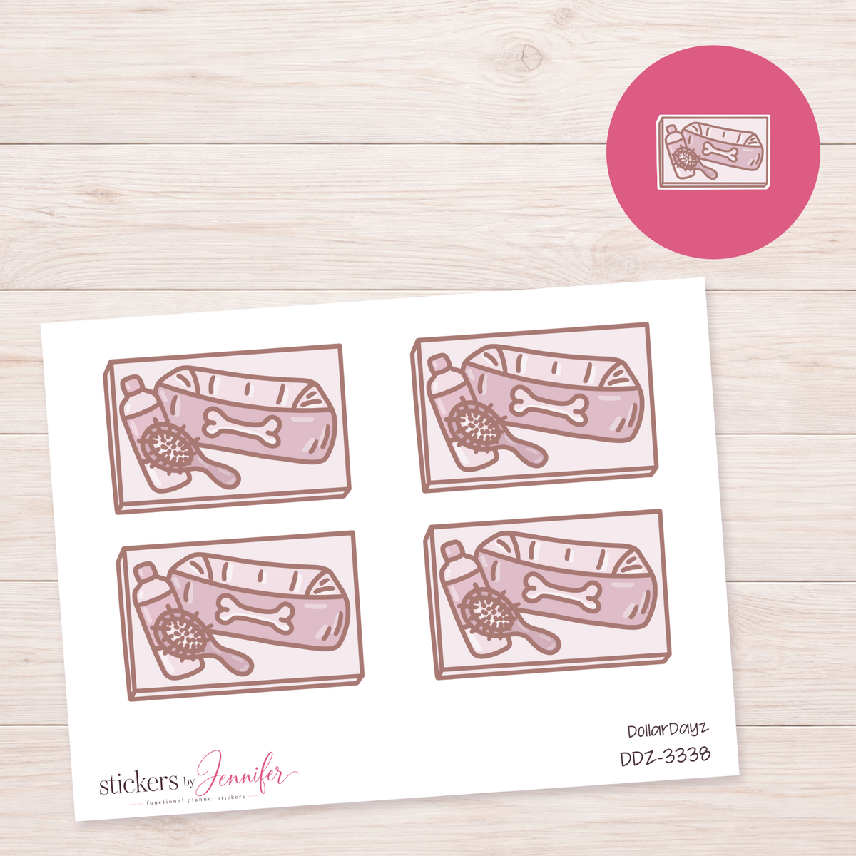 Pet Grooming Flatlay Box Planner Stickers | DDZ-3338