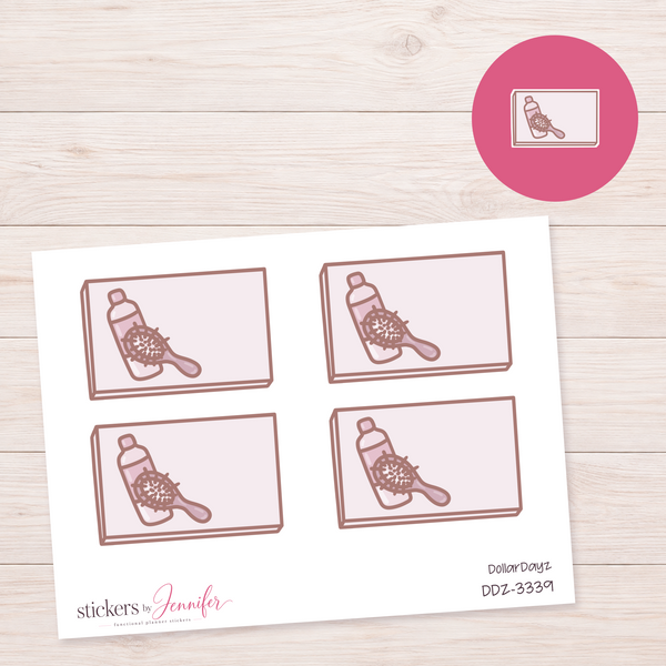 Pet Brush and Shampoo Note Box Planner Stickers | DDZ-3339