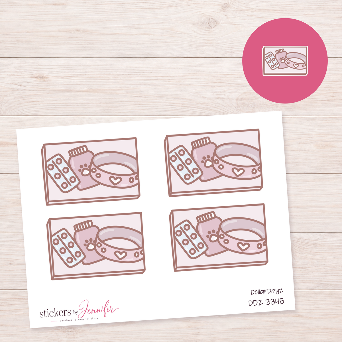 Pet Care Flatlay Box Planner Stickers | DDZ-3345