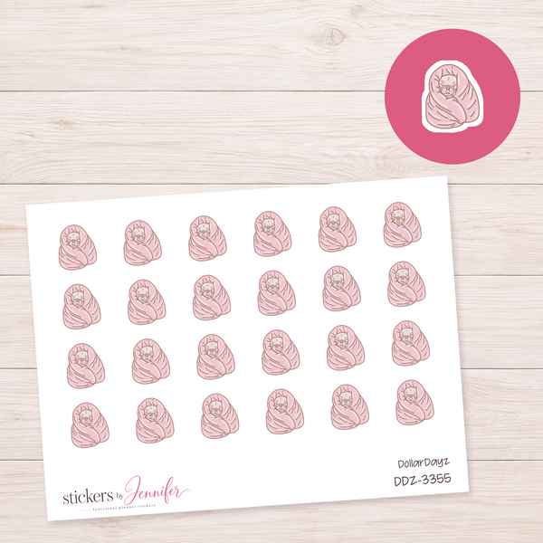 Dog Wrapped in Blanket Planner Stickers | DDZ-3355