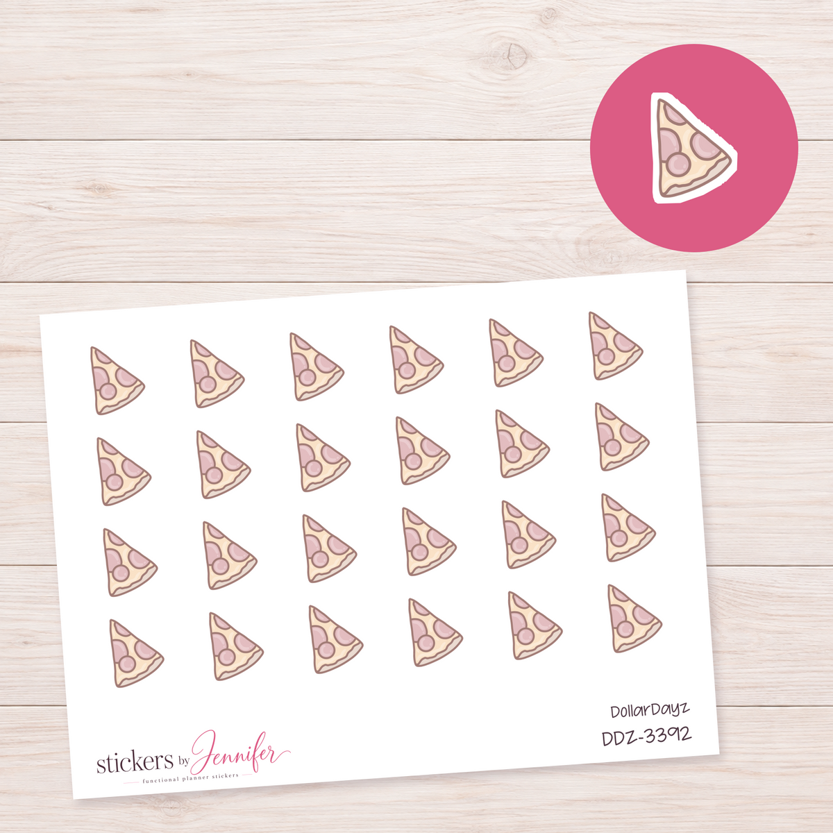 Pepperoni Pizza Slice Planner Stickers | DDZ-3392