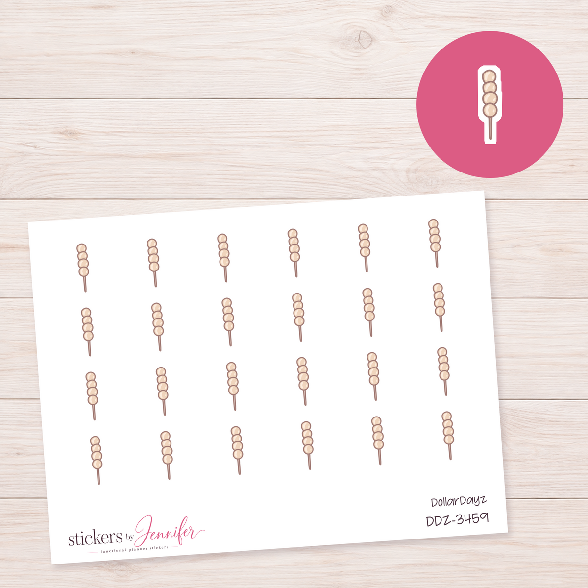 Round Snack Skewer Planner Stickers | DDZ-3459