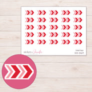 Arrow Planner Stickers | DDZ-3469 — 4 × 3 inch sheet and enlarged sticker detail