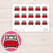 Bed Planner Stickers | DDZ-3473 — 4 × 3 inch sheet and enlarged sticker detail