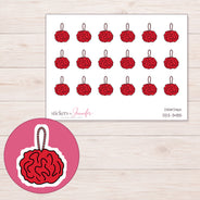 Bath Pouf Planner Stickers | DDZ-3485 — 4 × 3 inch sheet and enlarged sticker detail