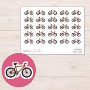 Bicycle Planner Stickers | DDZ-3488 — 4 × 3 inch sheet and enlarged sticker detail