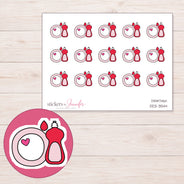Red Dishwashing Supplies Planner Stickers | DDZ-3544 — 4 × 3 inch sheet and enlarged sticker detail