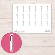 Pink Highlighter Pen Planner Stickers | DDZ-3560 — 4 × 3 inch sheet and enlarged sticker detail
