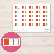 Orange Foldout Planner Planner Stickers | DDZ-3584 — 4 × 3 inch sheet and enlarged sticker detail