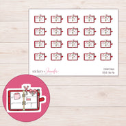 Open Decorated Planner Planner Stickers | DDZ-3676 — 4 × 3 inch sheet and enlarged sticker detail