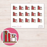 Planner Books and Pen Cup Planner Stickers | DDZ-3679 — 4 × 3 inch sheet and enlarged sticker detail