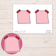 Pink Double-Tape Note Planner Stickers | DDZ-3686 — 4 × 3 inch sheet and enlarged sticker detail