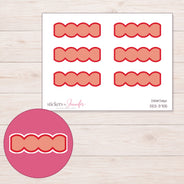 Peach Wavy Quarter Box Planner Stickers | DDZ-3705 — 4 × 3 inch sheet and enlarged sticker detail