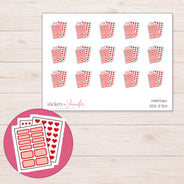 Red Planner Sticker Sheets Planner Stickers | DDZ-3724 — 4 × 3 inch sheet and enlarged sticker detail