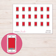 White App Smartphone Planner Stickers | DDZ-3787 — 4 × 3 inch sheet and enlarged sticker detail