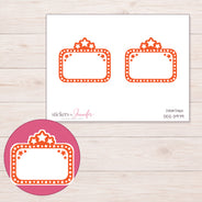 Orange Star Movie Marquee Planner Stickers | DDZ-3979 — 4 × 3 inch sheet and enlarged sticker detail