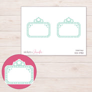 Mint Star Movie Marquee Planner Stickers | DDZ-3980 — 4 × 3 inch sheet and enlarged sticker detail