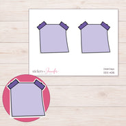 Lavender Double-Tape Note Planner Stickers | DDZ-4015 — 4 × 3 inch sheet and enlarged sticker detail