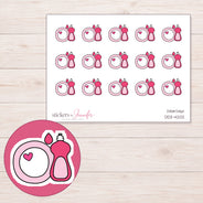 Pink Dish Soap and Plate Planner Stickers | DDZ-4202 — 4 × 3 inch sheet and enlarged sticker detail