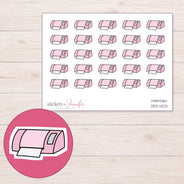 Pink Craft Cutting Machine Planner Stickers | DDZ-4231 — 4 × 3 inch sheet and enlarged sticker detail