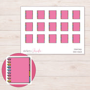 Pink Disc-Bound Planner Stickers | DDZ-4263 — 4 × 3 inch sheet and enlarged sticker detail