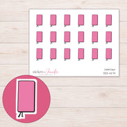 Pink Pocket Planner Stickers | DDZ-4274 — 4 × 3 inch sheet and enlarged sticker detail