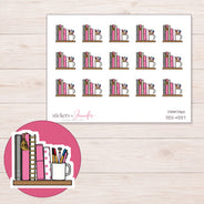 Planner Books and Pencil Cup Planner Stickers | DDZ-4337 — 4 × 3 inch sheet and enlarged sticker detail