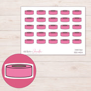 Simple Pink Washi Roll Planner Stickers | DDZ-4424 — 4 × 3 inch sheet and enlarged sticker detail