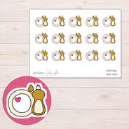 Gold Dish Soap and Plate Planner Stickers | DDZ-4531 — 4 × 3 inch sheet and enlarged sticker detail