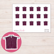 Magenta Knitting Swatch Planner Stickers | DDZ-4616 — 4 × 3 inch sheet and enlarged sticker detail