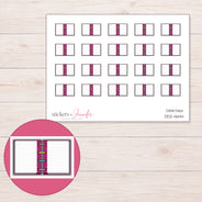 Open Magenta Mini Notebook Planner Stickers | DDZ-4644 — 4 × 3 inch sheet and enlarged sticker detail