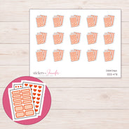Peach Planner Sticker Sheets Planner Stickers | DDZ-4711 — 4 × 3 inch sheet and enlarged sticker detail