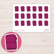 Magenta Travelers Notebook Planner Stickers | DDZ-4727 — 4 × 3 inch sheet and enlarged sticker detail
