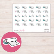 White Heart Cutting Machine Planner Stickers | DDZ-5001 — 4 × 3 inch sheet and enlarged sticker detail