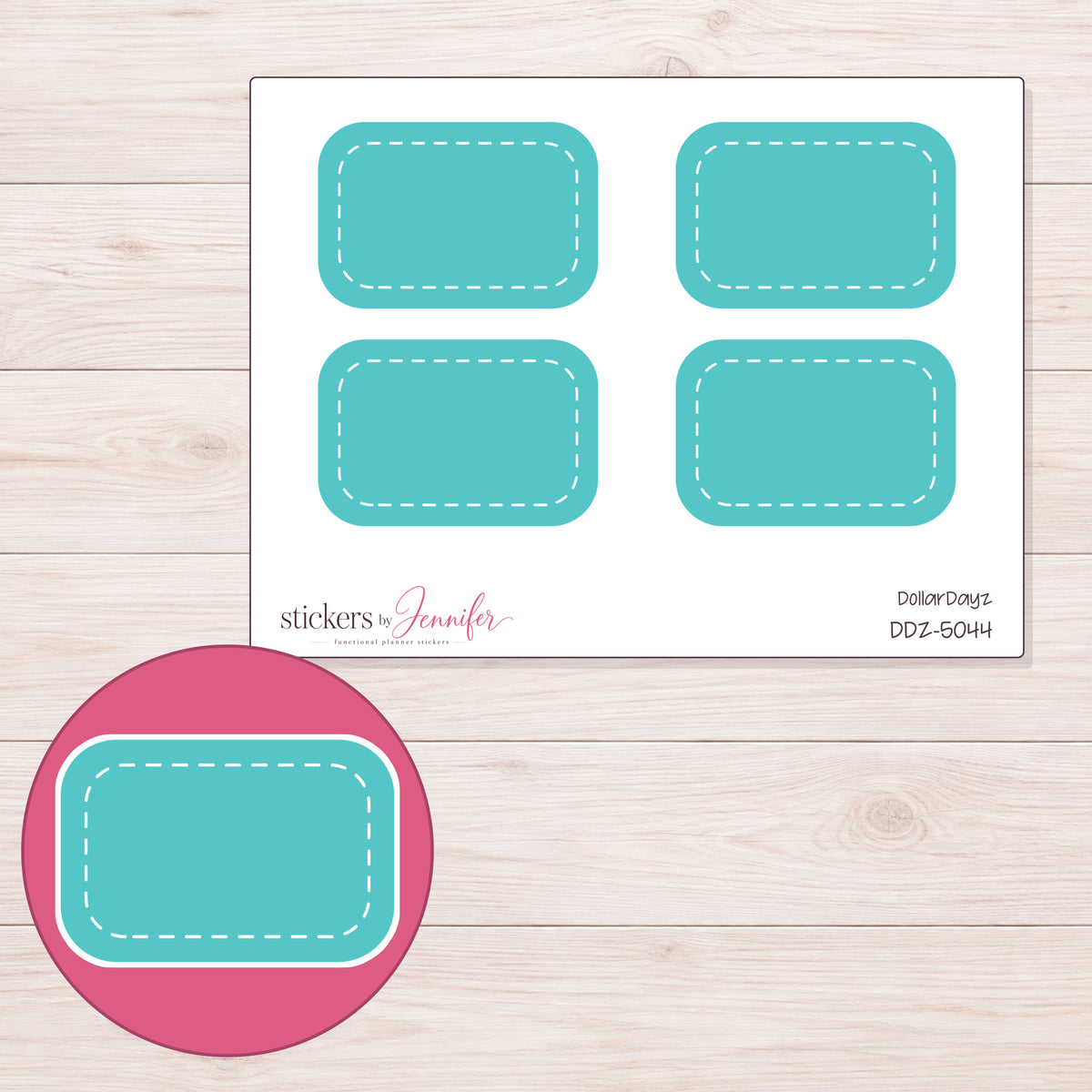 DDZ-5044 planner sticker sheet with enlarged sticker detail