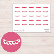 Pink Party Bunting Planner Stickers | DDZ-5151 — 4 × 3 inch sheet and enlarged sticker detail