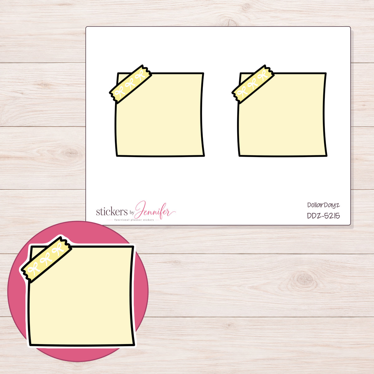 DDZ-5215 planner sticker sheet with enlarged sticker detail