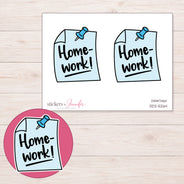 DDZ-5264 planner sticker sheet with enlarged sticker detail