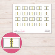 Open Mini Disc Planner Stickers | DDZ-5302 — 4 × 3 inch sheet and enlarged sticker detail