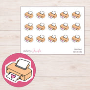 Peach Heart Printer Planner Stickers | DDZ-5335 — 4 × 3 inch sheet and enlarged sticker detail
