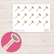 Peach Razor Planner Stickers | DDZ-5342 — 4 × 3 inch sheet and enlarged sticker detail