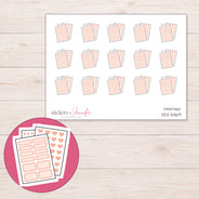 Peach Sticker Sheets Planner Stickers | DDZ-5369 — 4 × 3 inch sheet and enlarged sticker detail